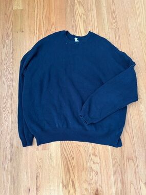 ALO Yoga Men's Navy Ribbed Crewneck Sweater